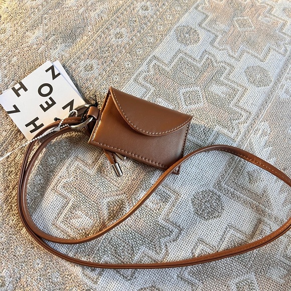 Hozen Brown Leather Mini Crossbody Bag - Picture 1 of 4